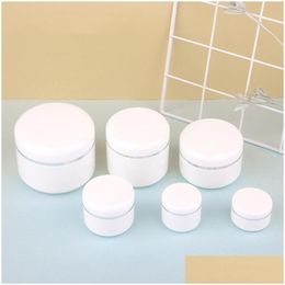 Packing Bottles Wholesale 20/30/50/100/150/200G White Plastic Bottle Refillable Container With Lid Empty Cosmetic Jars Storage Conta Otsqm