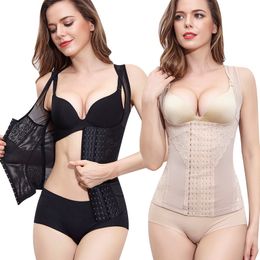 Womens Shapers Women Waist Trainer Shapewear Tummy Control Cincher Slim Body Shaper Workout Girdle Underbust Corset Hook Tank Tops L XL XXL3XL 230905