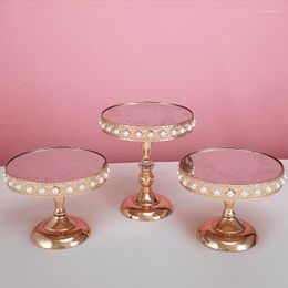 Bakeware Tools 3-6pcs Peral Cake Stand Gold Colour Decorating Wedding Cupcake