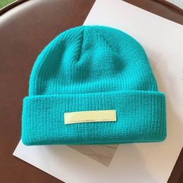 Winter Knitted Beanie cotton Hat Women men skyblue high quality Knit Thick Warm Beanies Hats Bonnet Caps