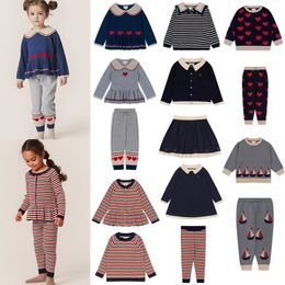 Jerseys 2023 Winter KS Kids Girls Boy Sweaters Brand Heart Duck Printed Baby and Knit Pant Children Warm Christmas Clothes 230906