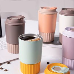 Coffee cup Simple stainless steel water cup cold octagon thermos cup ladies high appearance level portable car