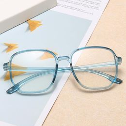 Sunglasses Fashion Anti Blue Light Glasses Ultra Candy Colour Big Square Transparent Frame Women Computer Eye Protection Spectacles