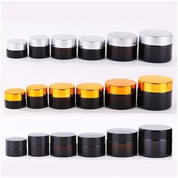 Packing Bottles Wholesale 5G 10G 15G 20G 30G 50G Amber Glass Cream Jar Bottle Cosmetic Makeup Jars Refillable Lotion Drop Delivery O Otvux