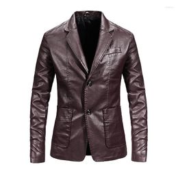 Men's Suits 2023 Spring And Autumn Classic Coat Men Fashion Leather Blazers Long Sleeve Jacket High-Quality Waterproof Casual