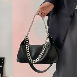 Evening Bags High Quality Hobos Underarm All Match Black Shoulder For Women Female Simple Chain Crossbody Bag Handbags