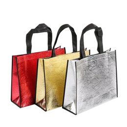 Gift Wrap Women Shop Bag Large Capacity Canvas Travel Storage Bags Laser Glitter Female Handbag Grocery Tote Drop Delivery Home Gard Otmif