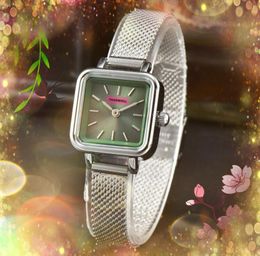 Luxury Small Square Round Dial Watches Two Pins Design Cool Bracelet Fashion Full Stainless Steel Quartz classic style Popular waterproof watch montre de luxe gifts
