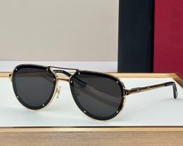 Pilot Sunglasses 0195 Gold Frame Grey Lens Men Sun Glasses Summer Sunnies gafas de sol Sonnenbrille UV400 Eyewear with Box