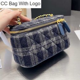 CC Bag Other Bags Designer Women Tweed Mini Vanity With Chain Bag France Paris Luxury Brand Quilted Trunk Shoulder Bags Lady Makeup Case Cosmetic Box Crossbody