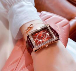 Wristwatches Luxury Women Watch Rectangle Diamond Wristwatch High-end Fashion Elegant Japanese Movement Quartz Watches