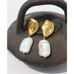 Dangle Earrings For Women 2023 Natural Baroque Pearls Jewellery Woman Drop Stud Earring Gold Plated Filled Bijouterie Silver 925 Piercing