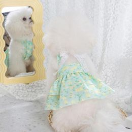 Dog Apparel Pet Skirt Stylish Puppy Floral Princess Dress Bow Tie Costume Cute Supplies