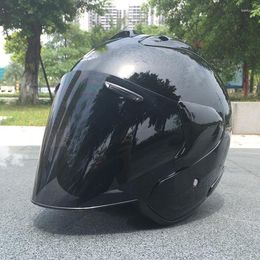 Motorcycle Helmets Half Helmet 3 Open Face 3/4 Locomotive Racing Summer Capacete Equipments Black