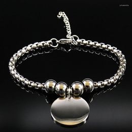 Link Bracelets 2023 Fashion Famliy Dog Stainless Steel Charms Bracelet For Women Silver Colour Jewellery Pulsera Hombre B18309S07