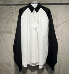 Men's T Shirts High Quality Loose Patchwork Design Brand Shirt End Oversized Cotton Famous Lapel Collar Original Luxury