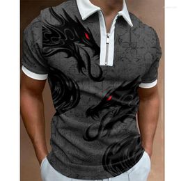 Men's Polos Summer High Quality Retro Casual Polo Shirt Short Sleeve Lap Neck 2023 Oversized T-Shirt Printed Custom