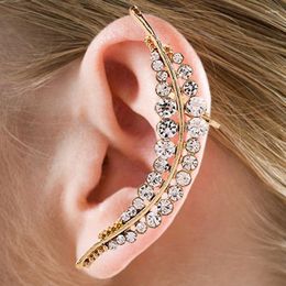 Stud Earrings European And American Trend Fashion Punk Exaggerated Diamond-studded Leaf Gothic Party Cuff Ear Clip Jewellery