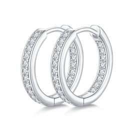 Diamond Hoops 100 925 Sterling Silver Real Moissanites Stud Earrings For Women Sparkling Jewellery Gifts with GRA Certificate