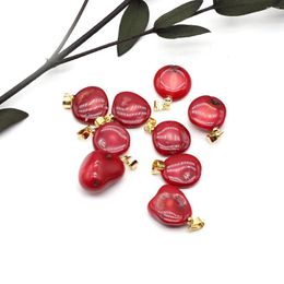 Pendant Necklaces Natural Irregular Sea Bamboo Red Coral Charm Jewelry Making DIY Necklace Earrings Accessories Gift 14x14mm