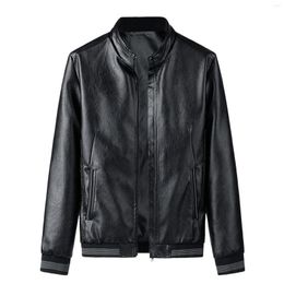 Men's Jackets 2023 Fashion Leather Rider PU Jacket Men Casual Outwear Coat Windbreaker Motorcycle Autumn Winter Male Coats