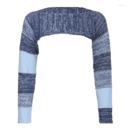 Women's Sweaters Crewneck Shrug Sweater Long Sleeve High Neck Cutout Knitted Arm Warmer Cropped