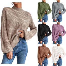 Women's T Shirts Stylish Solid Color Round Neck Sweater For Fashionable Women Long Sleeve Tops Dropship