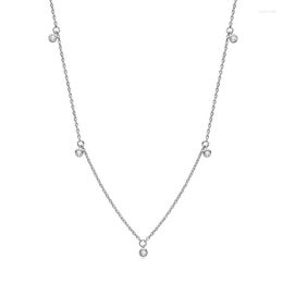 Chains NMO-001 Lefei Fashion Trendy Diamondset Luxury Classic 0.4ct Moissanite Babysbreath Necklace Women 925 Silver Party Jewelry Gift