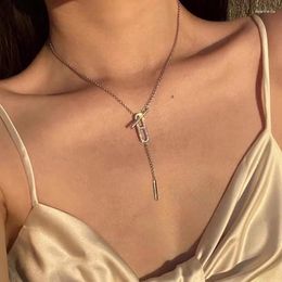 Chains Ins Simple Temperament Sterling Silver Clavicle Chain Personality Full Of Diamonds Pig Nose Hypoallergenic Non-fading Necklace
