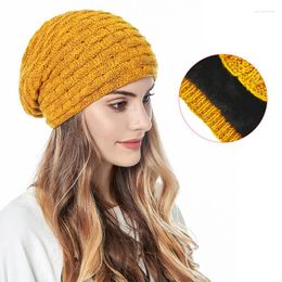 Berets Autumn Winter Beanies Men Women Soft Warm Knitted Hats Ladies Outdoor Travel Sports Running Bobble Hat For Sun Cap Female