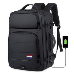 School Bags National Flag 40L Expandable Backpacks USB Charging Port 17 inch Laptop Bag Waterproof SWISSMultifunctional Business Travel 230905