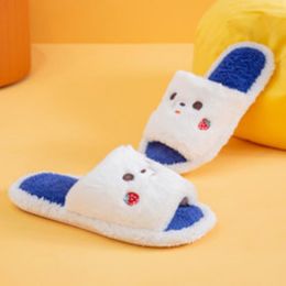 Slippers Cute Cartoon Plush Autumn House Slides Female Flip Flops Women Winter Home Warm Furry Linen