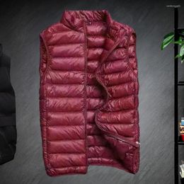 Men's Vests Winter Men Jacket Stylish Sleeveless Down Zipper Closure Warm Outerwear For Autumn Regular Fit