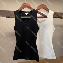 Broderi kvinnor regelbundet beskuren tank top elastiska sport stickade tankar designer korta bomull t skjortor