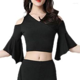 Stage Wear Women Belly Dance Top Clothes Daily Practice Dancing Pagoda Sleeve Slim Blouse For Female Bellydancing Exotic Costume Dancewear