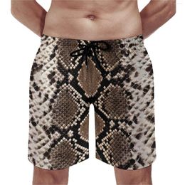 Men's Shorts Python Snakeskin Board Vintage Print Comfortable Beach Leisure Plus Size Swimming Trunks Man