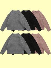 Men's Sweaters Autumn and Winter Solid Colour Simple Loose Round Neck Pullover for Men and Women Lovers Same Sweater
