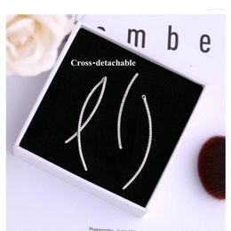 Stud Earrings HUAMI Simple Line Crossing S Sier Needle January Gifts Jewellery for Women High Quality Temperament Bijoux frrd520