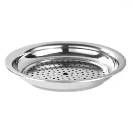 Dinnerware Sets Dumpling Plate Double-layer Kitchen Storage Stainless Steel Serving Tray Draining Metal Layers Platter Dish Creative