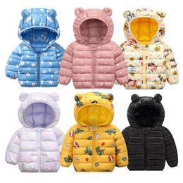 Jackets Baby Girls Hooded Down Jackets For Kids Coats Autumn Boys Cartoon Warm Jacket Coat Jacket Toddler Girl Zipper Jacket Outerwear 230905