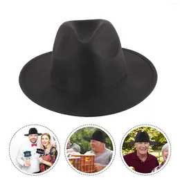 Berets Ladies Dressy Womens Black Cowboy Hat Tops Women Fashion Dress Jazz Caps Polyester Cotton Classic Cowgirl Man