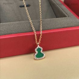 Designer Necklace Classic Steel Diamonds Bottle Gourd Necklaces 18k Gold Plated Women Luck High Quality Jewelry72fp{category}