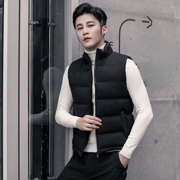 Men's Vests 2023 Fashion Autumn Winter Jacket Sleeveless Zipper Down Vest Warm Stand-up Collar Oversize Puffer Men L96