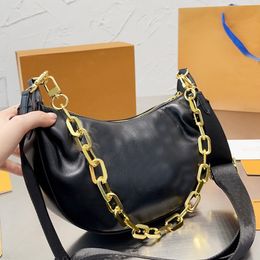 Women Hobo Moon Bag Peas Chain Axillary Bag Designer Bag Crossbody Underarm Shoulder Bags Quilted Purse Cow Leather Jacquard Lining Embroidered Woven Wide Strap