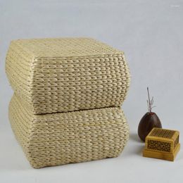 Pillow Straw Stool Decorative Couch Pillows Small Weave Sofa Hand Knitted Pouffe Mat Home Shoes Changing Child Woven Footrest Garden