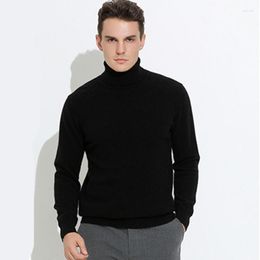 Men's Sweaters Turtleneck Men Pullover Cashmere Cotton Blend Knitted Sweater 2023 Autumn Winter Daily Basic Warm Turtle Neck Jumper Pull