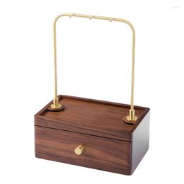 Party Favor Hxl Jewelry And Cosmetics Storage Box Solid Wood Necklace Ring Earrings Wooden