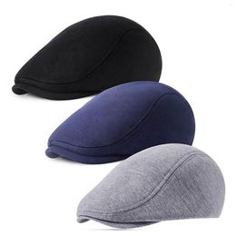 Berets 3 Pieces Sboy Men's Hat Cotton Soft Stretch Fit Men Cap Cabbie Driving For Hats Women With Cancer