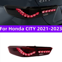 Cars Taillight Assembly For Honda CITY 20 21-2023 LED With Sequential Turn Signal Lights Rear Brake Reverse Light