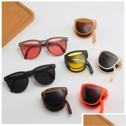 Sunglasses For Kids Children Cute Boy Girl Birthday Party Items P Ograph Show Decor Pink Brown Black Color Folding Sun Glasses Drop Dhkdx